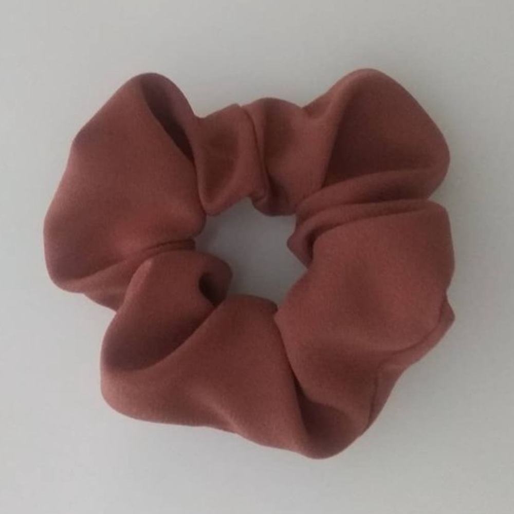 Handmade rust coloured scrunchie